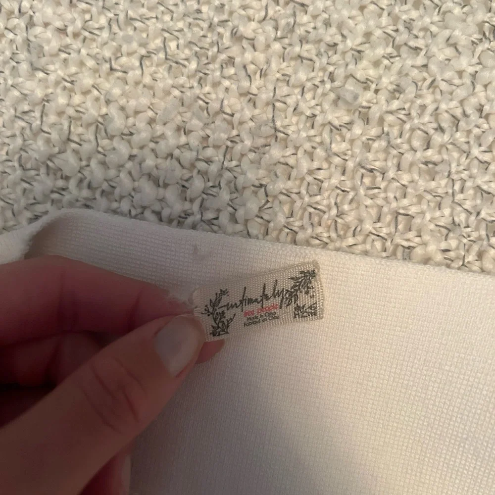 Free people White Lace Sleeve Crop Top with Square Neck - Picture 2 of 2